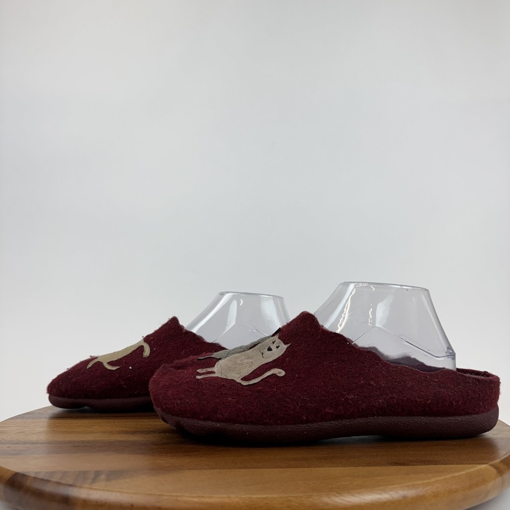 Womens Flexus By Spring‎ Step Petlove Scuff Burgundy Wool Slippers EU 42 US 10.5